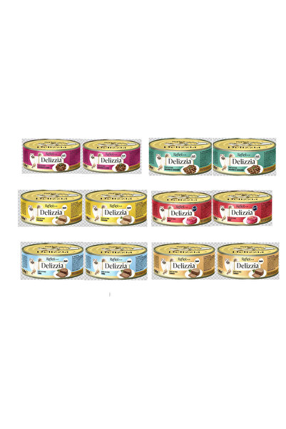Reflex Delizzia Karışık 12x80 gr Konserve Kedi Maması