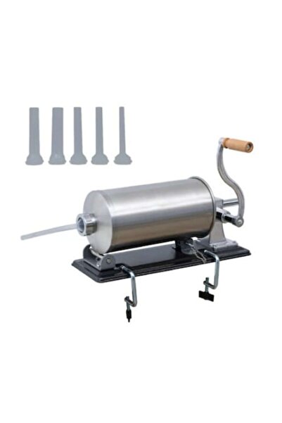 Campion PROFESSIONAL Manual Horizontal Sausage Filler, 6 Kg, Stainless Steel, 5 Funnels