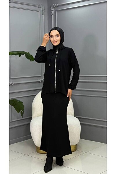 Genesis cannes Black Color Hooded Double Long Suit