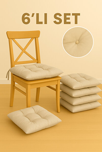 Bemrax Sandalye Minderi 6’lı Set – Konforlu, Şık , Pofidik Minder