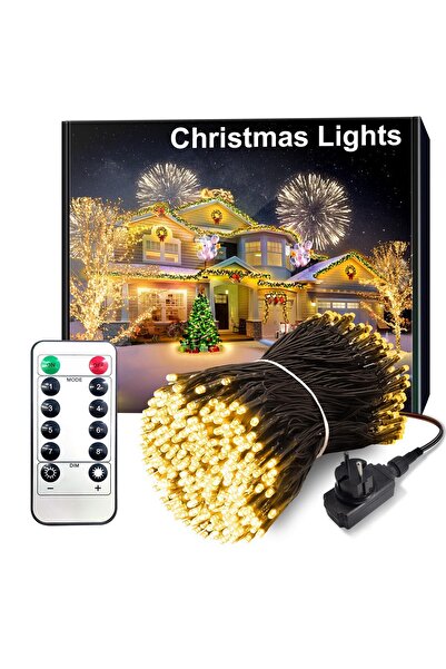 OEM Outdoor decorative lights, 30 meters, 300LED, warm white, waterproof, 8 modes, remote control