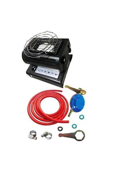 Campion Camping Stove Set with Burner – Portable 2-in-1 Heater, Hose & Clamps, 1.3 kW, Piezo Ignition