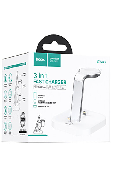 Hoco Încărcător wireless (CW43), 2 ieșiri Lightning, 5W, 5V, 2.4A, încărcare ...