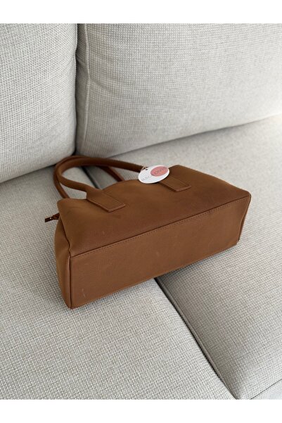 BAGLOVİS Tan Suede Women's Shoulder and Shoulder Bag En32 Boy16