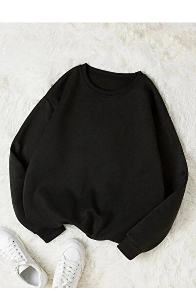 Mayer Butik Βαμβακερό φούτερ Unisex μονόχρωμο Oversize με λαιμόκοψη