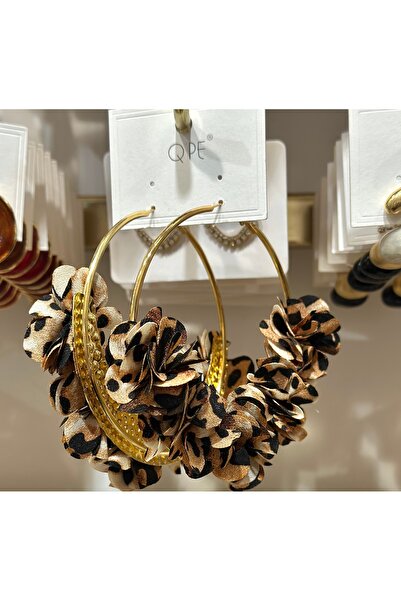 QPE HALKA BÜYÜK ÇELİK LEOPAR KÜPE