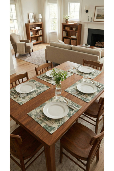 shopshop طقم تقديم أدوات المائدة من 6 قطع بتصميم ريفي أمريكي عتيق مقاس 35×45 سم