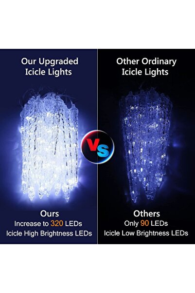 OEM Outdoor lights, 320LED, 20 lights, 4 meters, cool white light, with timer