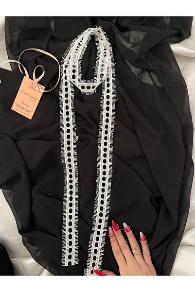 Nurcanilirboutique White French Lace Scarf