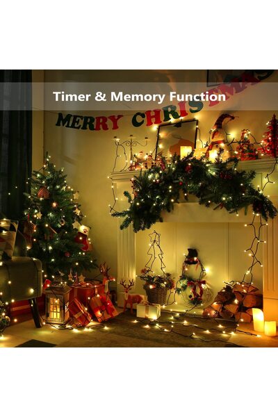 OEM Christmas lights 200 LED, 20 meters, warm white, weatherproof, 8 operating modes