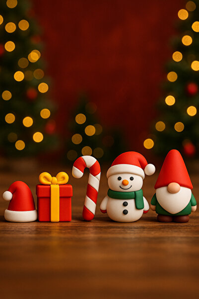 3D Stuff Mini Yılbaşı Dekor Seti – 5'li Yeni Yıl Süs