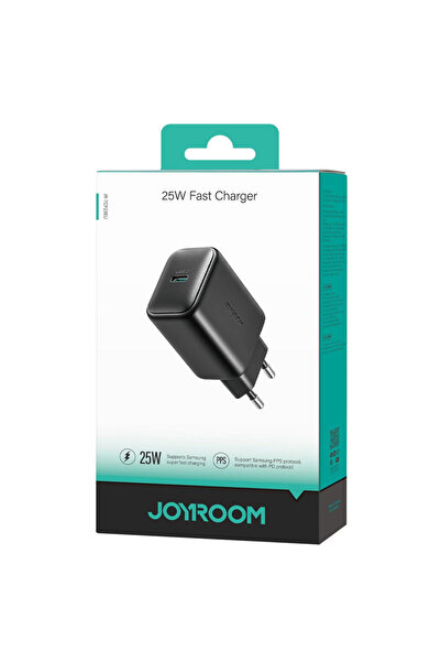 Joyroom Φορτιστής (TCF23) Δικτύου, PD25W, 1xUSB-C, Γρήγορη Φόρτιση, ΜΑΥΡΟ