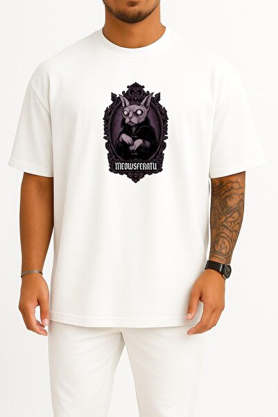 Bahriyeli Collection Oversize kroj Meowsphere kofer Štampano unisex T-shirt