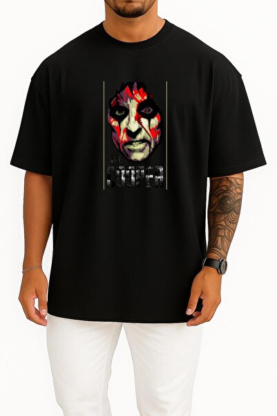 Bahriyeli Collection قصة فضفاضة تي شيرت أليس كوبر ستير مطبوع للجنسين