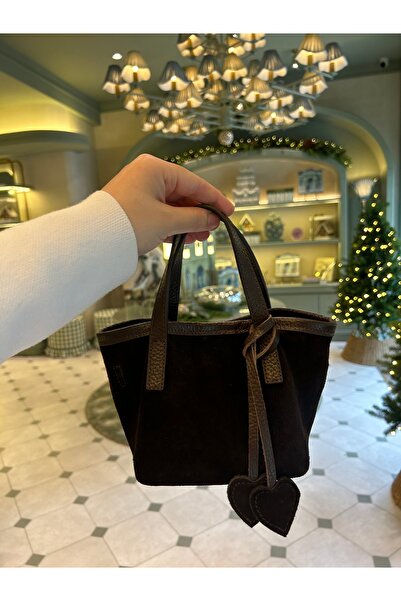 Merve Bayraktar acı kahve gerçek süet çanta