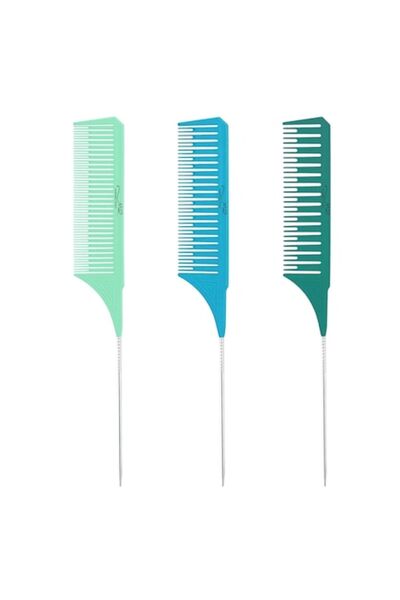 Marinela Radu Set of 3 Professional Balayage Combs with Anti-Slip Metal Tail, 25.5 x 3.5 cm, Multicolor