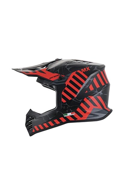 Sway Alert Full Face Tam Korumalı Kask (53-54cm) Siyah - Kırmızı