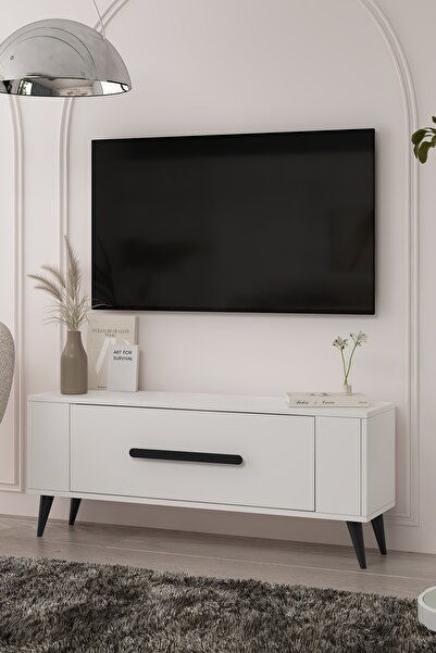 cantek dizayn TV1336CT RETRO-128 TV SEHPASI BEYAZ-SİYAH