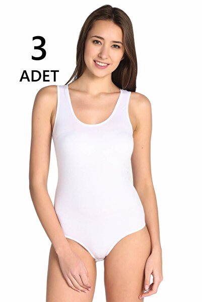 vaen 3 Pieces Wide Strap Snap Fastener Passion Athlete Bodysuit White Women's Bodysuit Va49B