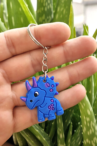 Bundeba 1 adet Oyuncak Unicorn Mavi Silikon Anahtarlık Doğum Günü Hediyesi Ka...
