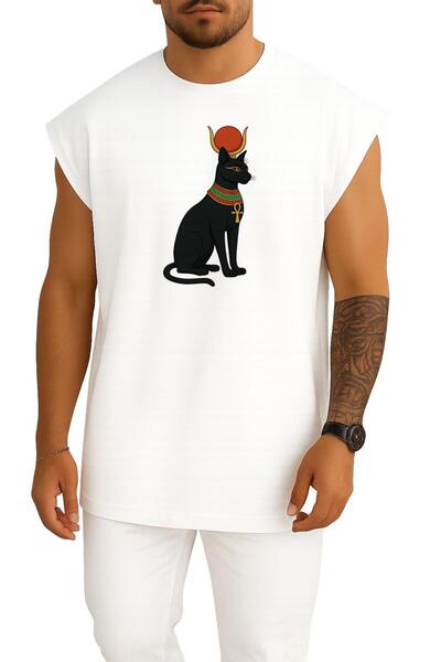 Bahriyeli Collection supradimensionat Egiptul antic pisică si Bust cu imprime...