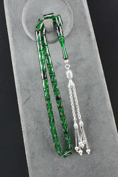 isfahantakı Şahane gümüş işlemeli ve gümüş püsküllü 6x10 mm ateş kehribar