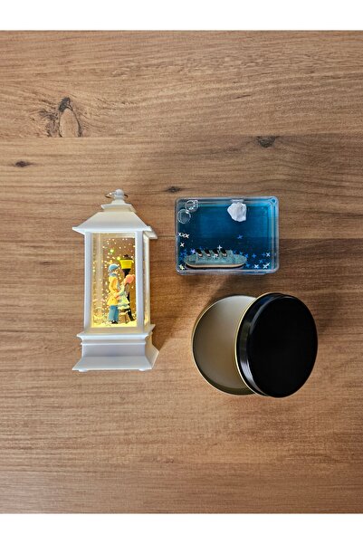 Rüya Kıyısı Sokak Lambası Aşıklar Kar Küresi, Kişiye Özel Kokulu Mum ve Midi ...