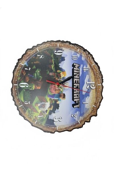 OEM round wall clock, analog, Minecraft