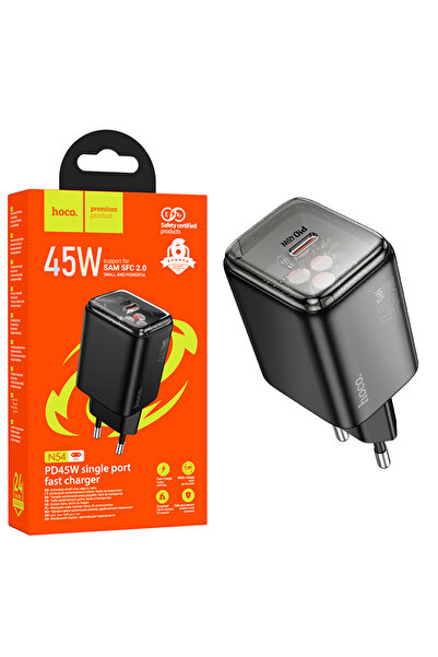 Hoco Incarcator Retea (N54) , PD45W, 1xUSB-C, Black