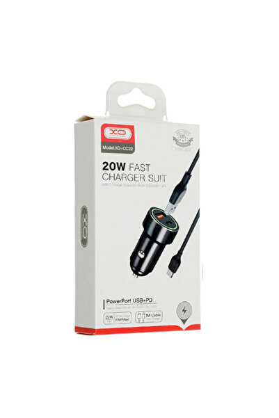 Xo Incarcator Auto (CC32) + Cablu USB-C, 20W, 1xUSB-C, 1xUSB-A, PD, QC 3.0, B...