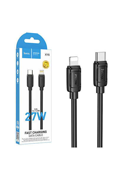 Hoco Cablu Date si Incarcare (X115), USB-C la Lightning, PD27W, QC3.0, 1m, BLACK