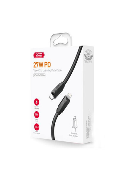 Xo Cablu Date si Incarcare (NB-Q233A), USB-C la Lightning, PD27W, QC3.0, 1m, Black