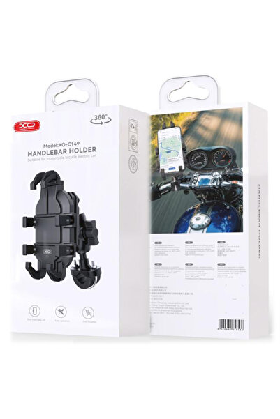 Xo Moto/Bike Mount (C149), Side Clamps, Handlebar Mount, Anti-Shock, MultiAngle, Black