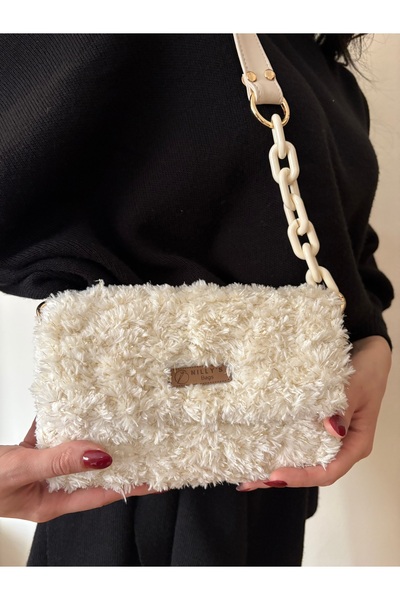 Nillys Women's Panda Rope Canvas Box Lined Knitted Shoulder Bag (21X16)