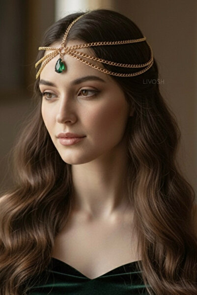 LIVOSH ACCESORII DE PĂR CU LANȚURI ȘI PIETRE DE CRISTAL