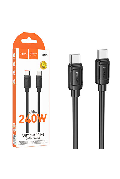 Hoco Cablu Date si Incarcare (X115), USB-C, PD240W, QC3.0, 1m, BLACK