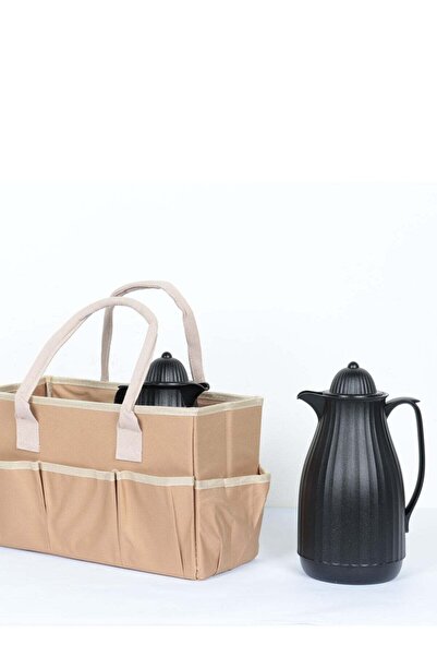 HOMEVEO سلة شنطة الترامس– تصميم عملي ومتين لحفظ ترامس الشاي والقهوة والدلال وتنظيم الأغراض حجم صغير.