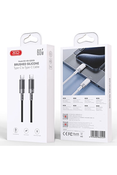 Xo Data and Charging Cable (NB-Q282B), USB-C, PD60W, QC3.0, Silicone Mold, 1m...