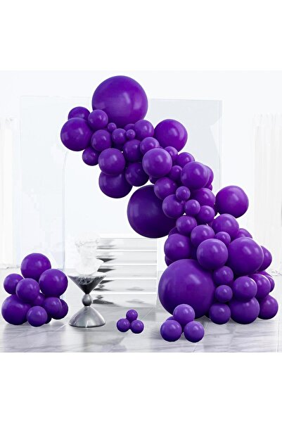 Flippy Set of 12 Standard Latex Balloons, 13 cm, Purple