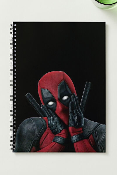 BLACKONECLASS DEADPOOL A5 Metal Spiralli Çizgisiz kalın bristol Kapak DEADPOO...