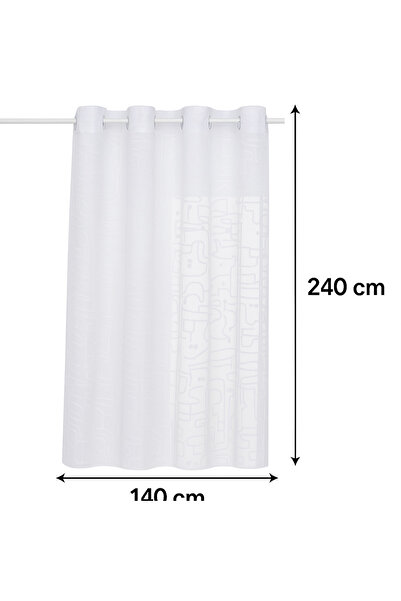 Atmosphera White veil curtain, abstract pattern