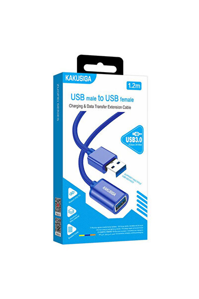 KAKUSİGA Cablu Date si Incarcare (KSC-753), USB-A 3.0 (M) - la USB-A 3.0 (F) - 1.2m, Blue