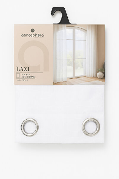 Atmosphera White veil curtain, abstract pattern