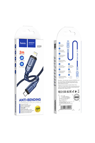 Hoco Cablu de date și încărcător (X59), USB-C la Lightning, PD20W, QC3.0, împ...