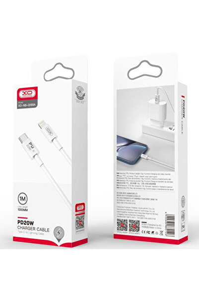 Xo Cablu Date si Incarcare (NB-Q189A), USB-C la Lightning, PD20W, QC3.0, 1m, Alb