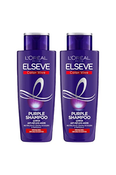 ELSEVE Promo Package: 2 x 200 ml Color Vive Purple Shampoo for Blonde / Gray Hair