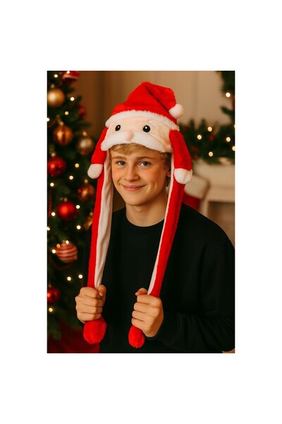 AyrStore Noel Babalı Oynar Kulaklık, Işıklı, Yılbaşı Süsü, Noel Baba Figürü U...