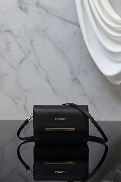 Armine Women's Black Flat Crossbody Hand & Shoulder Bag
