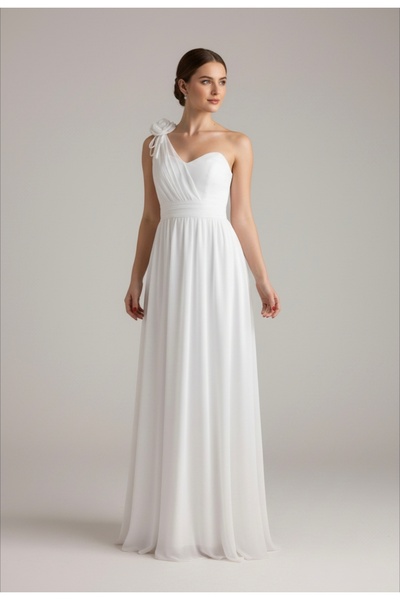 ENDAMIM Wedding Engagement Evening Dress Outdoor Shoot Heart Neckline Flower ...