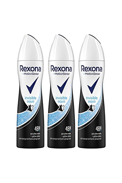 Rexona Set of 3 x Invisible Aqua Antiperspirant Deodorant Spray, for Women, 150 ml